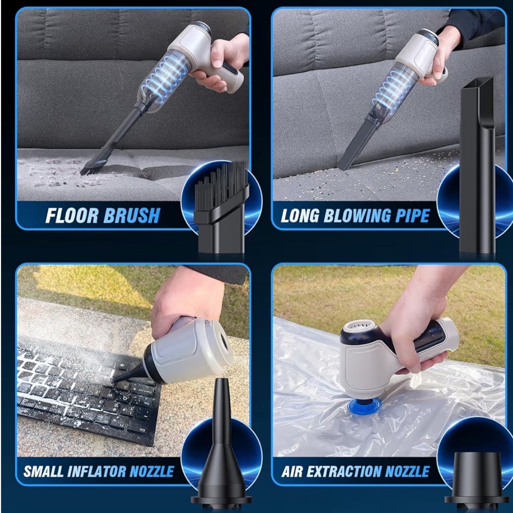 Car Vacuum Cleaner, 15000Pa Handheld Cordless Rechargeable Wet & Dry Vacuum - Picture 7 of 7
